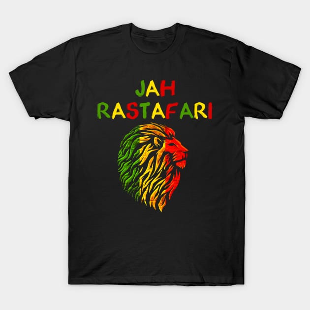 Jah Rastafarian, Lion Jamaica T-Shirt by tman4life